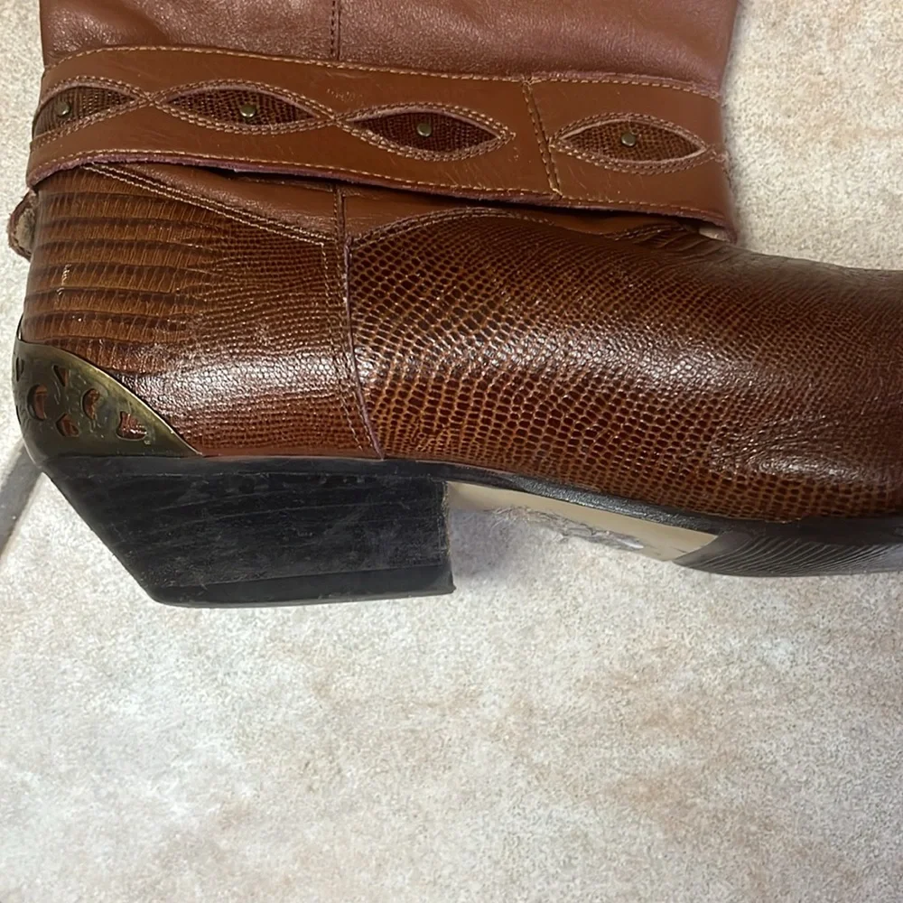 Rush Hour Vintage brown Leather Western Boots size 9B - Picture 4 of 13